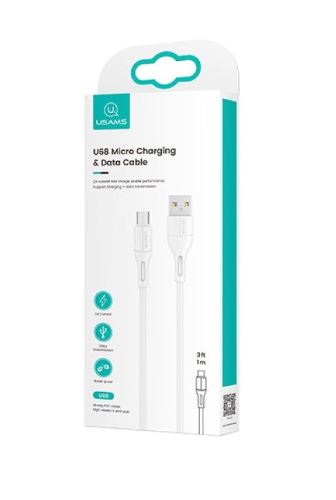 Кабель Usams US-SJ502 USB - Micro USB, 1 м, White (SJ502USB02)