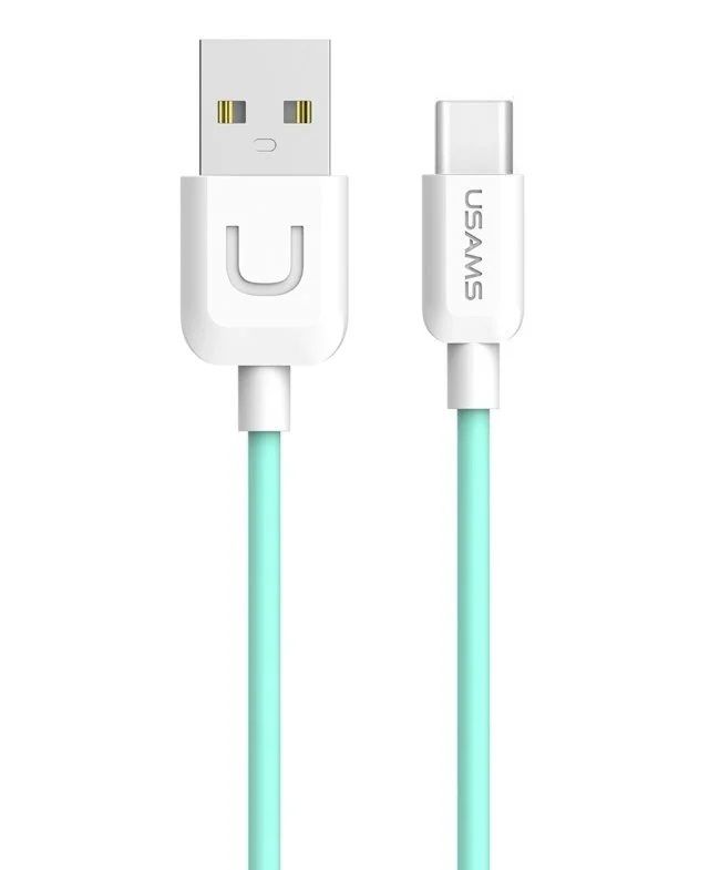 Кабель Usams US-SJ099 USB - USB Type-C, 1 м, Cyan (TCUSBXD03)