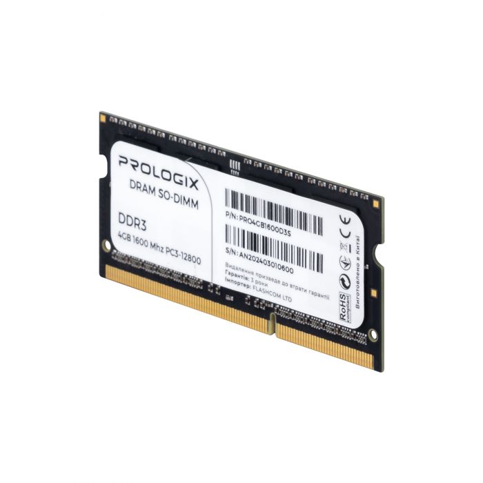 Модуль пам`ятi SO-DIMM DDR3 4GB/1600 Prologix (PRO4GB1600D3S)