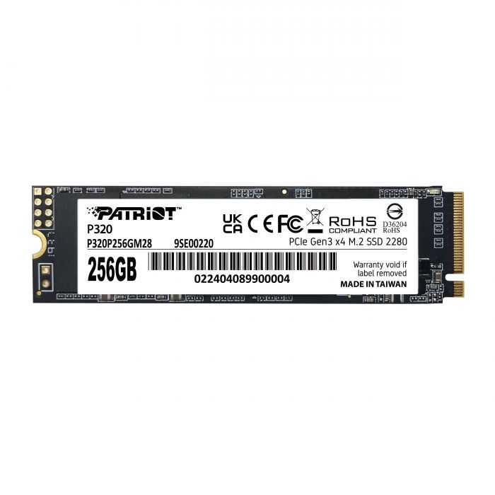 Накопичувач SSD 256GB Patriot P320 M.2 2280 PCIe 3.0 x4 NVMe TLC (P320P256GM28)