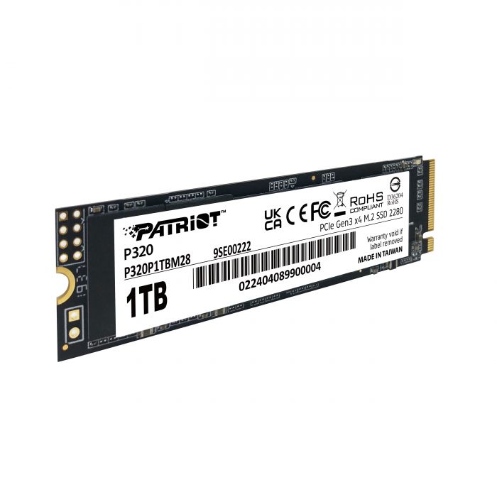 Накопичувач SSD 1TB Patriot P320 M.2 2280 PCIe 3.0 x4 NVMe TLC (P320P1TBM28)