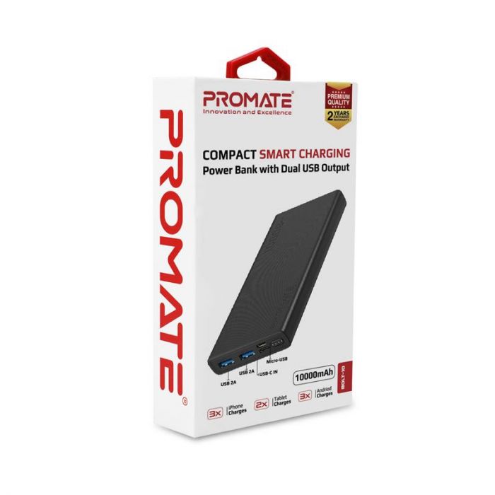 Універсальна мобільна батарея Promate Bolt-10 Black 10000mAh