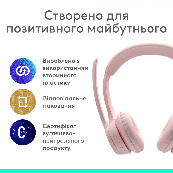 Bluetooth-гарнітура Logitech Zone 300 Wireless Rose (981-001412)