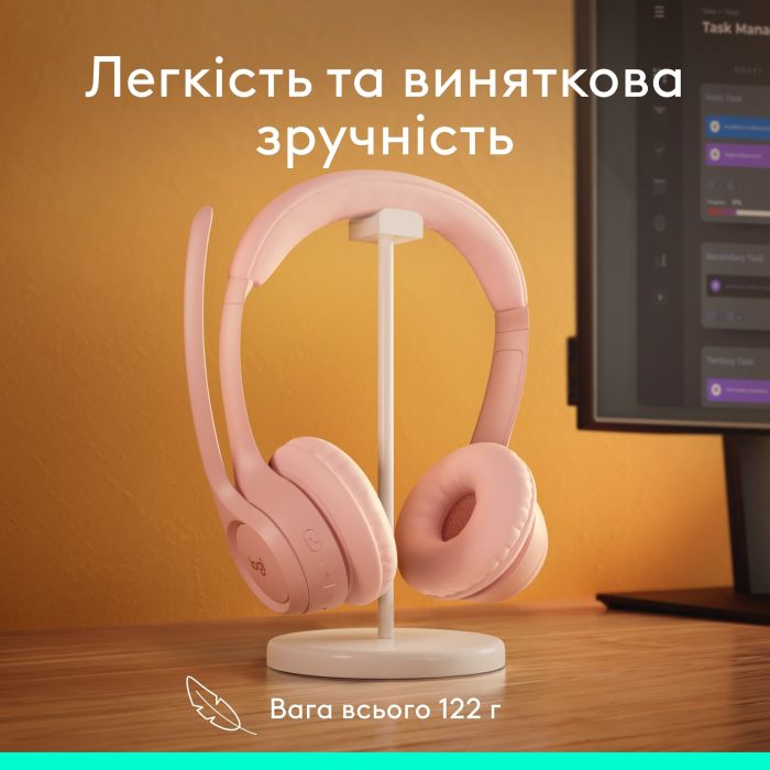 Bluetooth-гарнітура Logitech Zone 300 Wireless Rose (981-001412)