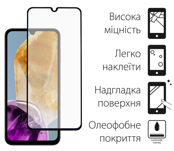 Чохол-накладка Dengos для Samsung Galaxy M15 SM-M156 Blue (DG-KM-89) + захисне скло