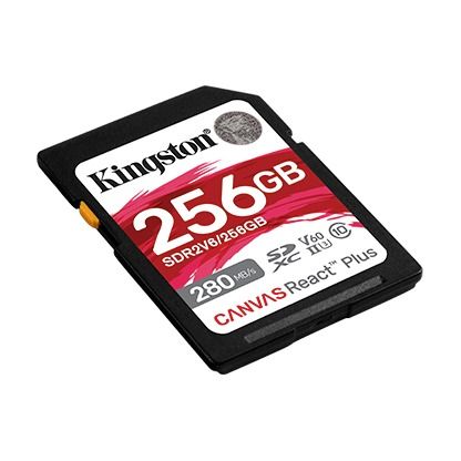 Карта пам`яті SDHC 256GB UHS-II/U3 Class 10 Kingston Canvas React Plus V60 SD R280/W150MB/s (SDR2V6/256GB)