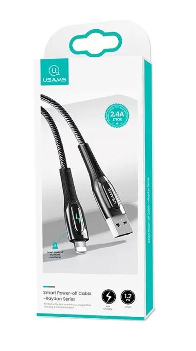 Кабель Usams US-SJ469 USB - Lightning, 1.2 м, Black (SJ469USB01)