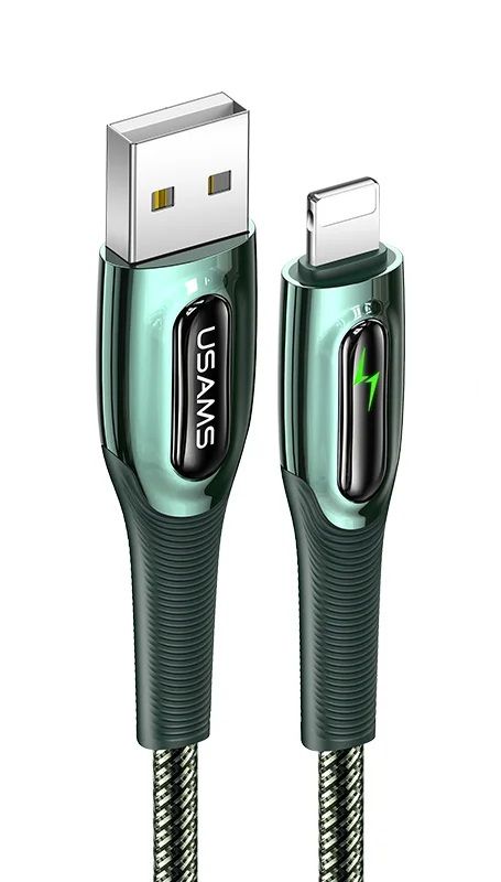 Кабель Usams US-SJ469 USB - Lightning, 1.2 м, Dark Green (SJ469USB02)