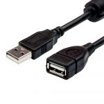 Кабель Atcom USB - USB (M/F), 1.5 м, феритовий фільтр, Black