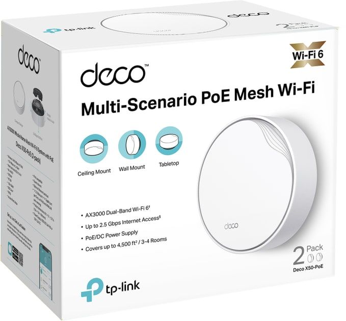 WiFi Mesh система TP-Link Deco X50-PoE (2-pack)