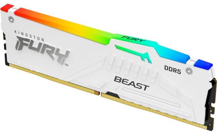 Модуль пам`ятi DDR5 32GB/5200 Kingston Fury Beast White RGB (KF552C36BWE-32)