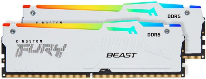 Модуль пам`ятi DDR5 2х16GB/6400 Kingston Fury Beast White RGB (KF564C32BWEK2-32)