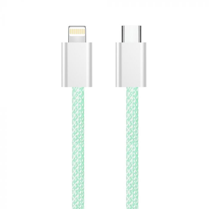 Кабель ColorWay Lightning + USB Type-C (M/M), 3.0 А, 1 м, Green (CW-CBPDCL061-G)