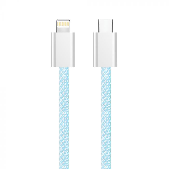 Кабель ColorWay Lightning + USB Type-C (M/M), 3.0 А, 1 м, Blue (CW-CBPDCL061-BL)