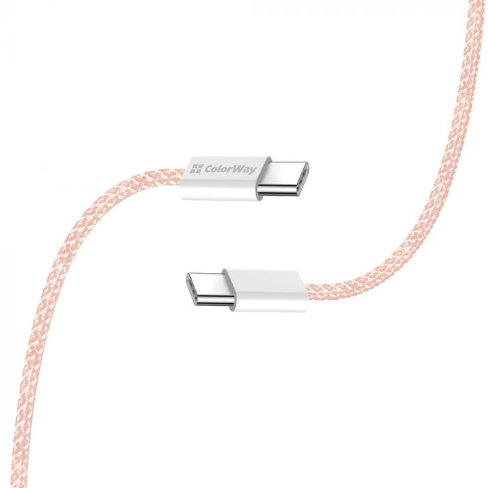 Кабель ColorWay USB Type-C + USB Type-C (M/M), 3.0 А, 1 м, Pink (CW-CBPDCC061-P)