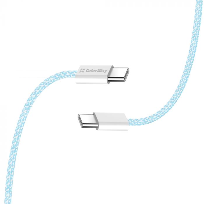 Кабель ColorWay USB Type-C + USB Type-C (M/M), 3.0 А, 1 м, Blue (CW-CBPDCC061-BL)