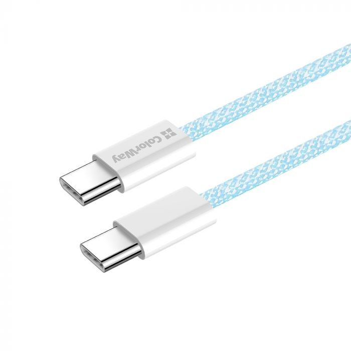 Кабель ColorWay USB Type-C + USB Type-C (M/M), 3.0 А, 1 м, Blue (CW-CBPDCC061-BL)