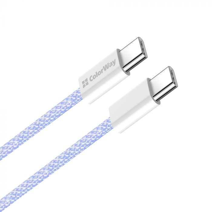 Кабель ColorWay USB Type-C + USB Type-C (M/M), 3.0 А, 1 м, Purple (CW-CBPDCC061-PU)