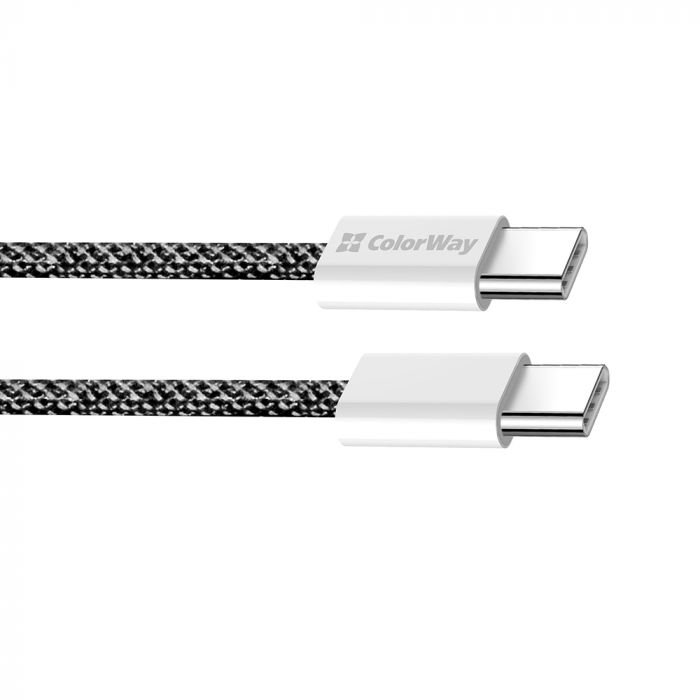 Кабель ColorWay USB Type-C + USB Type-C (M/M), 3.0 А, 1 м, Black (CW-CBPDCC061-BK)