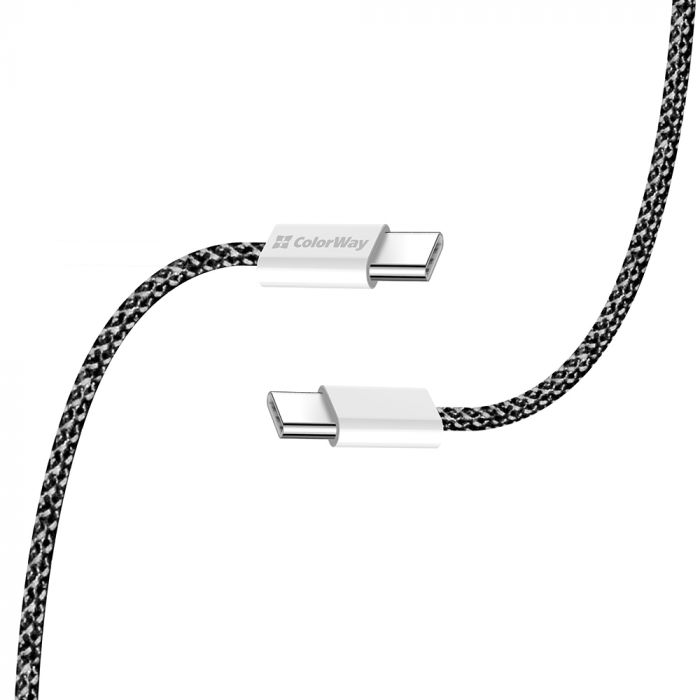 Кабель ColorWay USB Type-C + USB Type-C (M/M), 3.0 А, 1 м, Black (CW-CBPDCC061-BK)