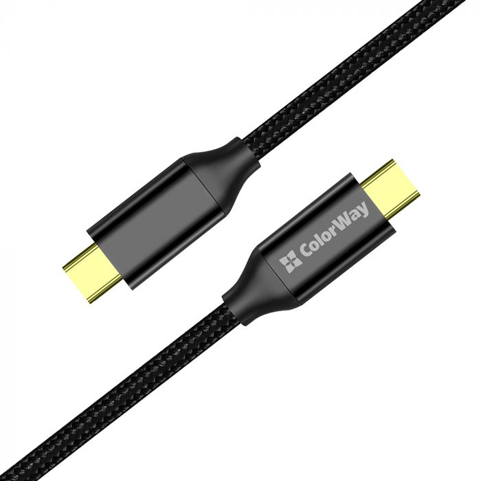 Кабель ColorWay USB Type-C + USB Type-C (M/M), 5.0 А, 1 м, Black (CW-CBPDCC062-BK)