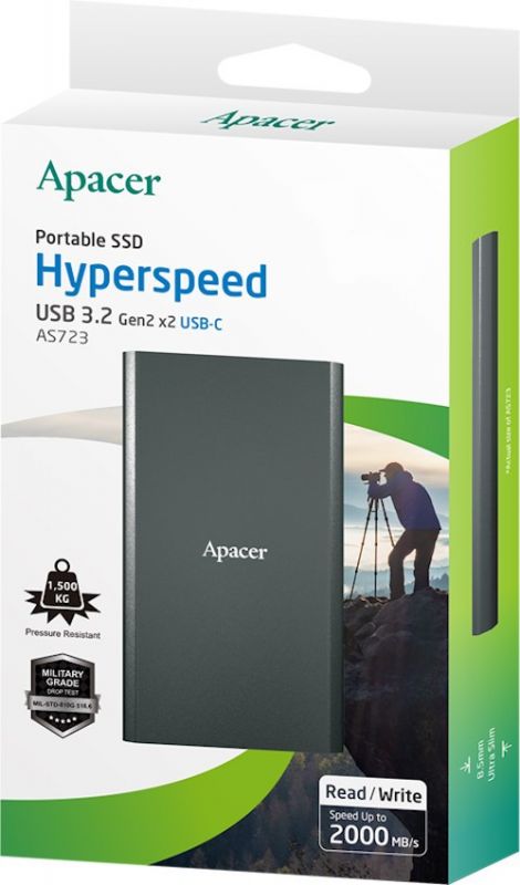 Накопичувач зовнішній SSD USB 2.0TB Apacer S723B (AP2TBAS723B-1)