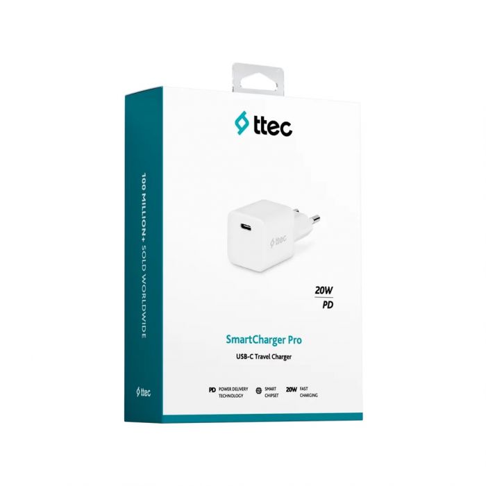 Мережевий зарядний пристрій Ttec SmartCharger USB-C /20Вт White (2SCP01B)