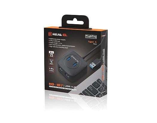 USB-хаб REAL-EL HQ-187 4 ports