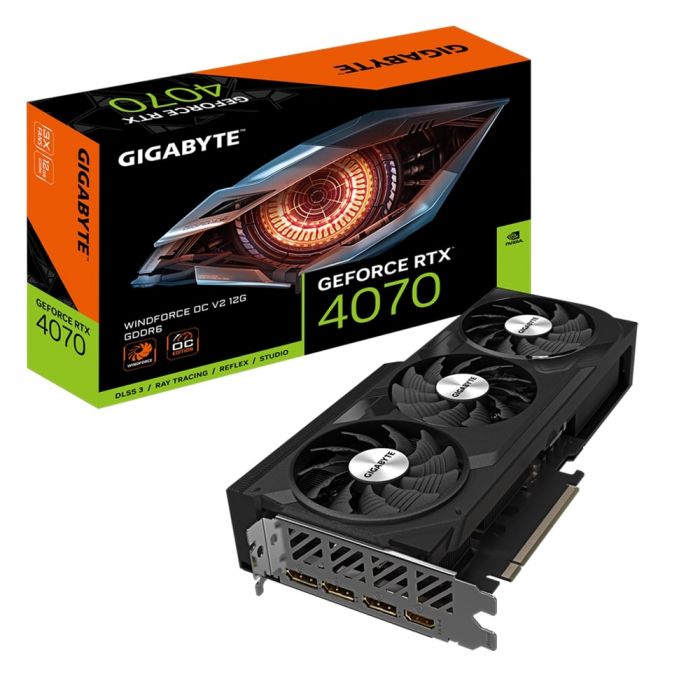 Відеокарта GF RTX 4070 12GB GDDR6 Windforce OC V2 Gigabyte (GV-N4070WF3OCV2-12GD)