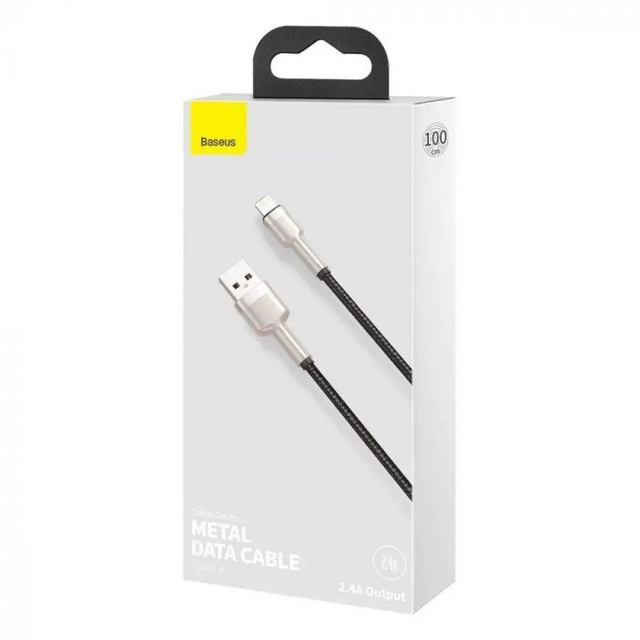 Кабель Baseus Cafule Metal USB - Lightning (M/M), 2.4A, 1 м Black (6953156202245)