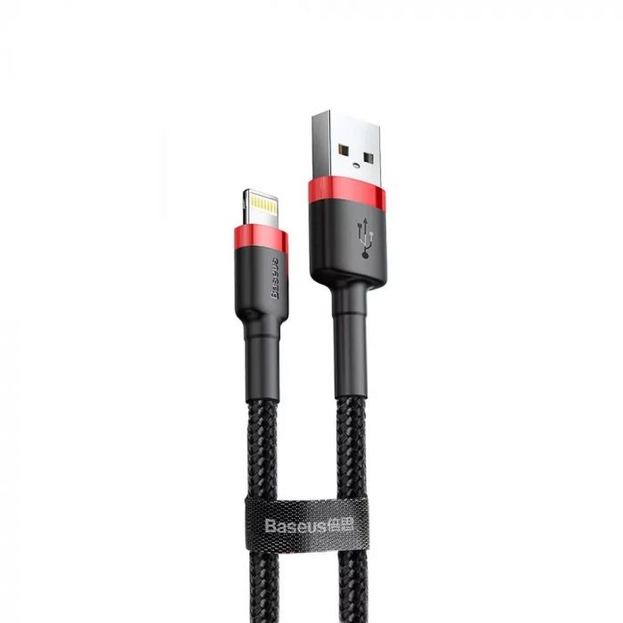 Кабель Baseus Cafule USB - Lightning (M/M), 2.4A, 1 м Black (6953156274976)