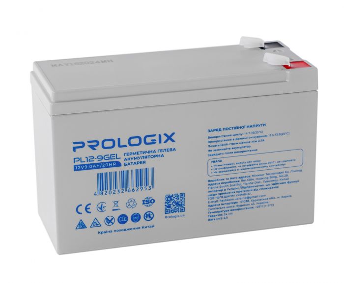 Акумуляторна батарея Prologix 12V 9AH (PL12-9GEL) GEL