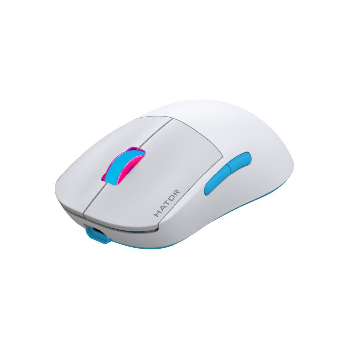 Миша бездротова Hator Quasar 2 Pro Wireless White/Cyan (HTM561WC)