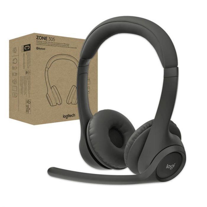 Bluetooth-гарнітура Logitech Zone 305 for Business Wireless/Bluetooth Direct Black (981-001458)