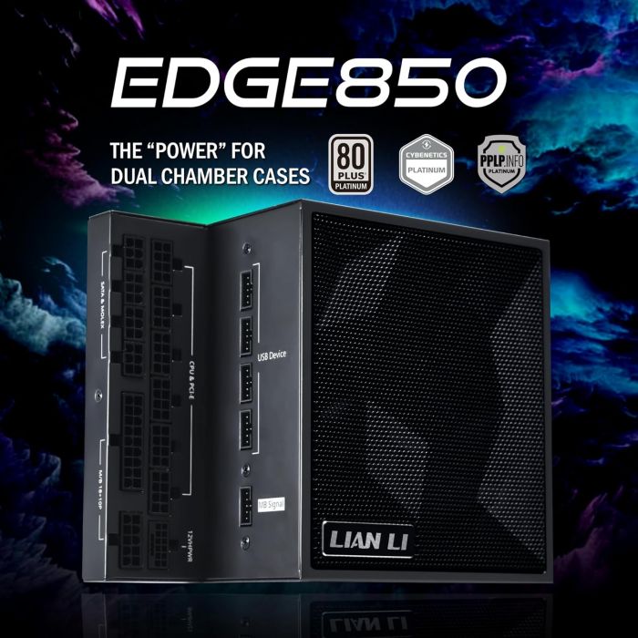 Блок живлення Lian Li EDGE850, 80 Plus Platinum, Black, EU Cord (G9P.EG0850.BE00.EU)