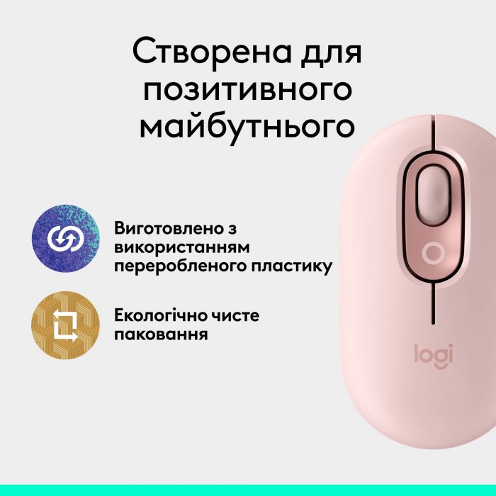 Миша бездротова Logitech Pop Mouse with Emoji Rose (910-007413)