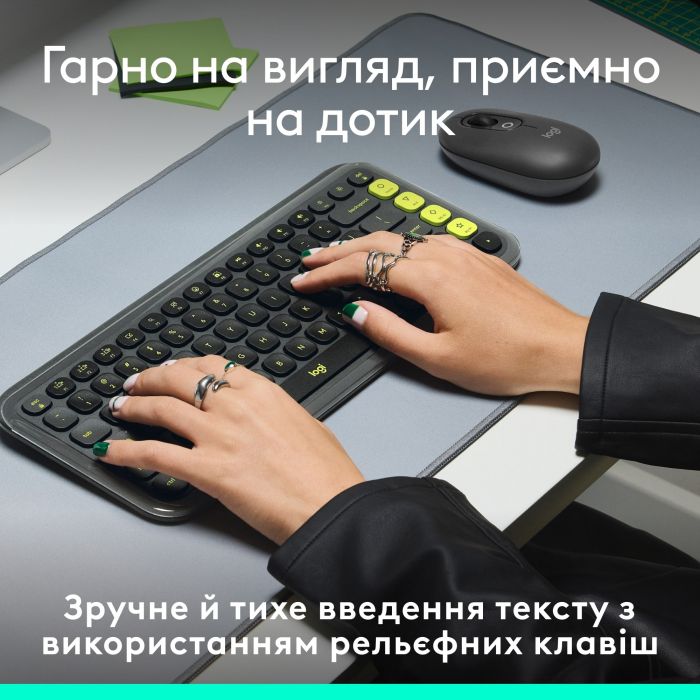 Клавiатура бездротова Logitech Pop Icon Keys Graphite (920-013157)