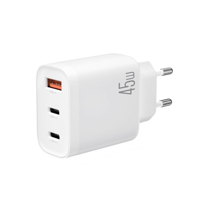 Мережевий зарядний пристрій XO L117 (2USB-С, 1USB, 3А) PD, QC 3.0 White (L117.white)