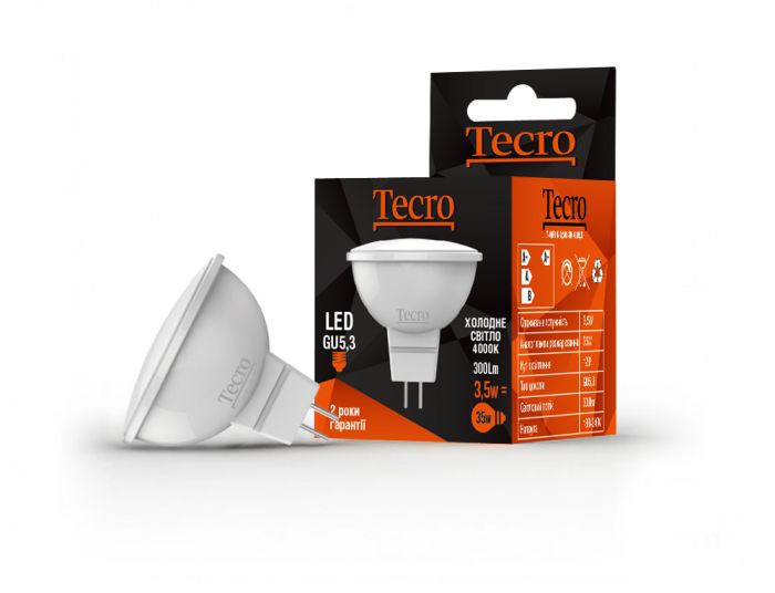 Лампа світлодіодна Tecro 3.5W GU5.3 4000K (T-MR16-3,5W-4K-GU5,3)