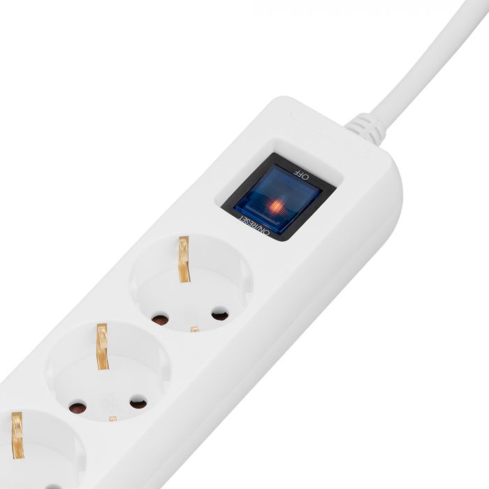 Мережевий фільтр 2E 5хSchuko, 1 х USB, 1 x USB-C, 3 м (2E-SP515M3USBWH)