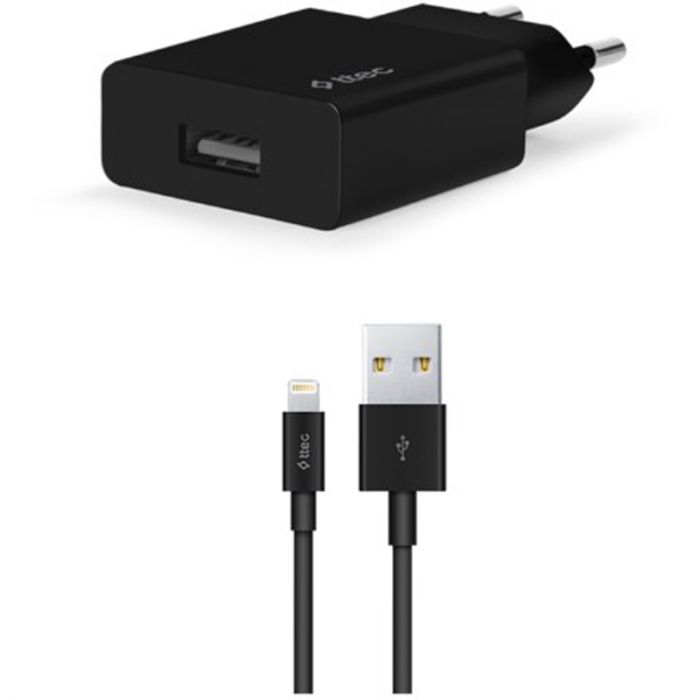 Мережевий зарядний пристрій Ttec SmartCharger USB 2.1А Black (2SCS20LS) + кабель Lightning