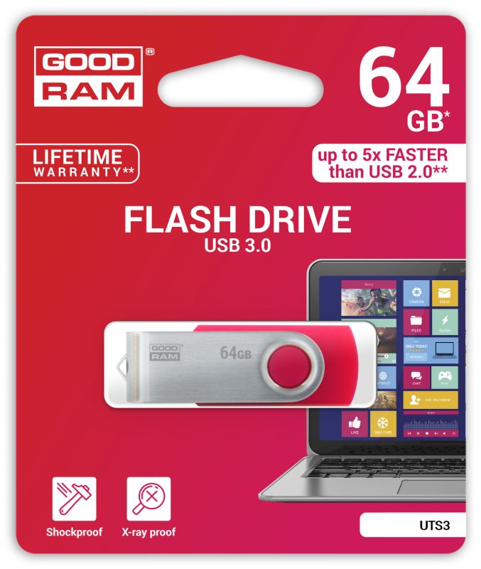 Флеш-накопичувач USB3.2 64GB GOODRAM UTS3 (Twister) Black (UTS3-0640K0R11)