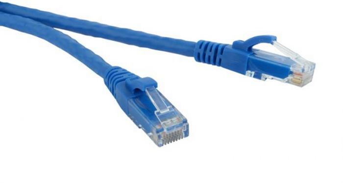 Патч-корд литий, UTP, RJ45, Cat.5e, 0,5m, синій