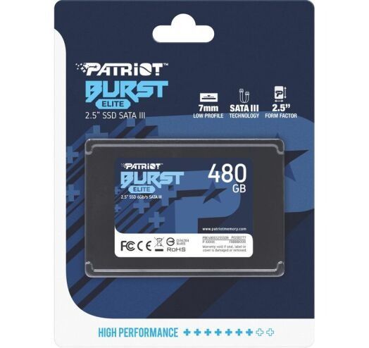 Накопичувач SSD 480GB Patriot Burst Elite 2.5" SATAIII TLC (PBE480GS25SSDR)