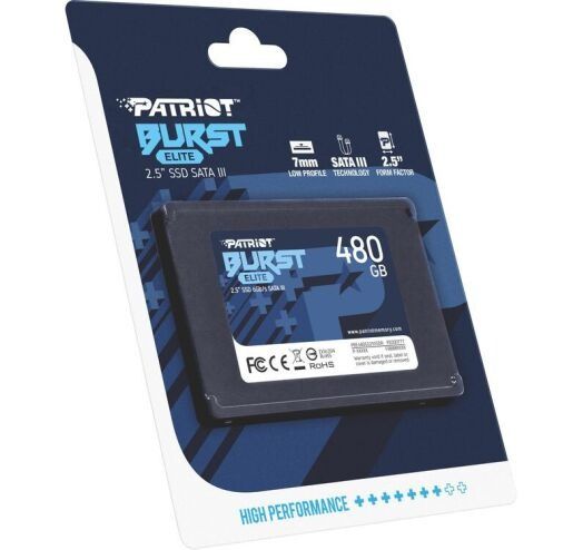 Накопичувач SSD 480GB Patriot Burst Elite 2.5" SATAIII TLC (PBE480GS25SSDR)