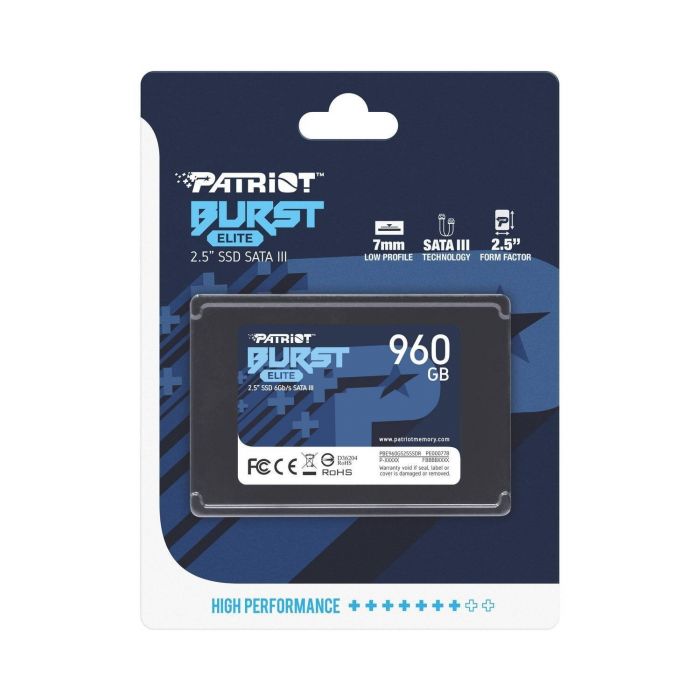 Накопичувач SSD 960GB Patriot Burst Elite 2.5" SATAIII TLC (PBE960GS25SSDR)