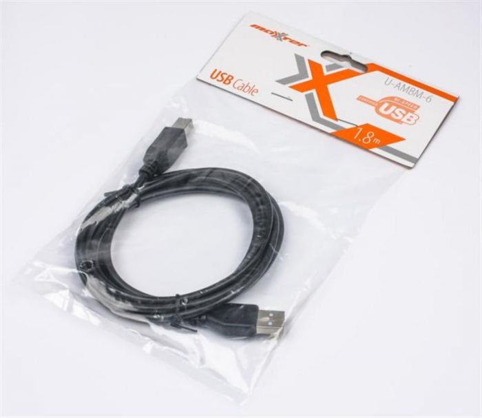 Кабель Maxxter (U-AMBM-6) USB 2.0 AM - USB 2.0 BM, 1.8м