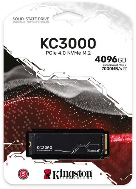 Накопичувач SSD 4TB Kingston KC3000 M.2 2280 PCIe 4.0 x4 NVMe 3D TLC (SKC3000D/4096G)