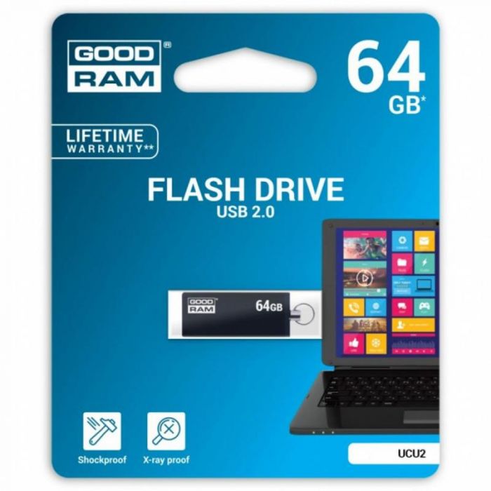 Флеш-накопичувач USB 64GB GOODRAM UCU2 (Cube) Black (UCU2-0640K0R11)