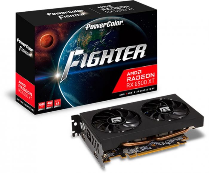 Відеокарта AMD Radeon RX 6500 XT 4GB GDDR6 Fighter PowerColor (AXRX 6500 XT 4GBD6-DH/OC)